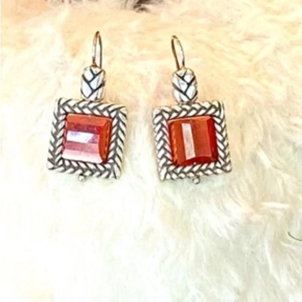 Brighton TAILOR multicolor German Glass Bracelet Earrings RARE Red Purple Blue - Picture 7 of 16